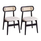Dining Room Side Chairs Modern Solid Wood Open Back Dining Side Chair Black-White 2 Piece Set Clearhalo 'Dining Chairs' 'Dining Tables & Seating' 'dining_chair' 'furn' 'furn_dining_chair' 'Furniture' 'furniture_dining_chair' 'Kitchen & Dining Furniture' 5020140