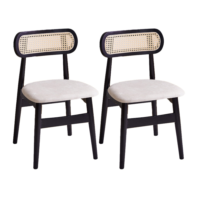 Dining Room Side Chairs Modern Solid Wood Open Back Dining Side Chair Black-White 2 Piece Set Clearhalo 'Dining Chairs' 'Dining Tables & Seating' 'dining_chair' 'furn' 'furn_dining_chair' 'Furniture' 'furniture_dining_chair' 'Kitchen & Dining Furniture' 5020140