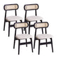 Dining Room Side Chairs Modern Solid Wood Open Back Dining Side Chair Black-White 4 Piece Set Clearhalo 'Dining Chairs' 'Dining Tables & Seating' 'dining_chair' 'furn' 'furn_dining_chair' 'Furniture' 'furniture_dining_chair' 'Kitchen & Dining Furniture' 5020142