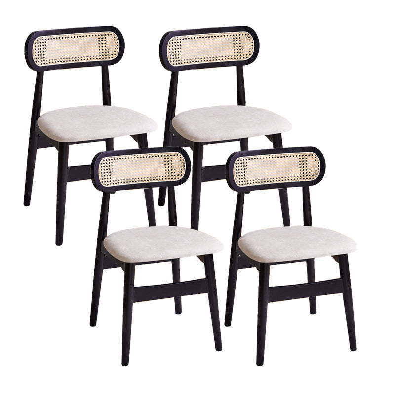 Dining Room Side Chairs Modern Solid Wood Open Back Dining Side Chair Black-White 4 Piece Set Clearhalo 'Dining Chairs' 'Dining Tables & Seating' 'dining_chair' 'furn' 'furn_dining_chair' 'Furniture' 'furniture_dining_chair' 'Kitchen & Dining Furniture' 5020142