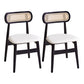 Dining Room Side Chairs Modern Solid Wood Open Back Dining Side Chair Black White 2 Piece Set Clearhalo 'Dining Chairs' 'Dining Tables & Seating' 'dining_chair' 'furn' 'furn_dining_chair' 'Furniture' 'furniture_dining_chair' 'Kitchen & Dining Furniture' 5020146