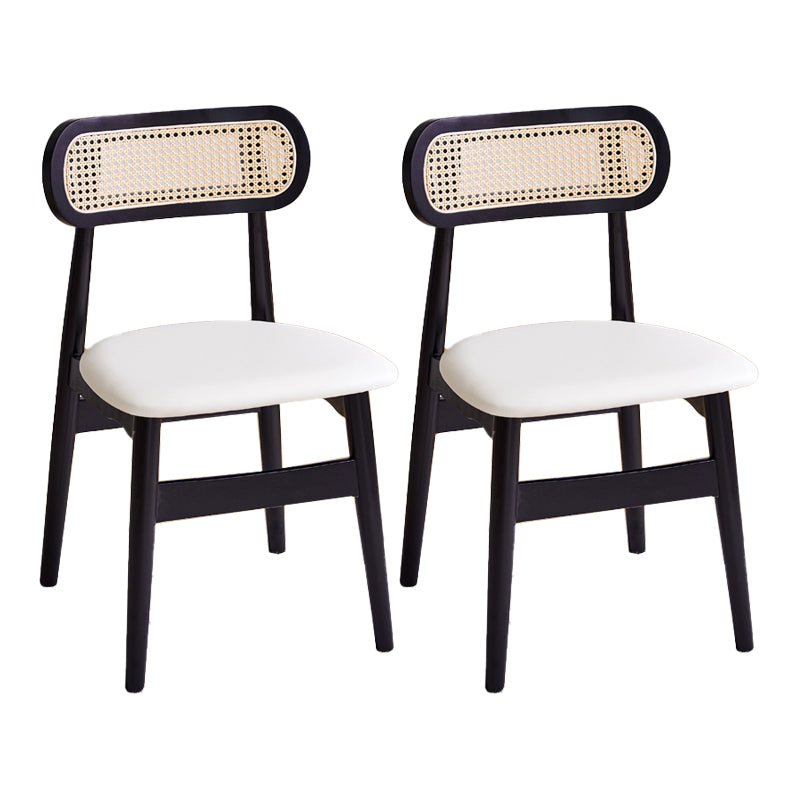 Dining Room Side Chairs Modern Solid Wood Open Back Dining Side Chair Black White 2 Piece Set Clearhalo 'Dining Chairs' 'Dining Tables & Seating' 'dining_chair' 'furn' 'furn_dining_chair' 'Furniture' 'furniture_dining_chair' 'Kitchen & Dining Furniture' 5020146
