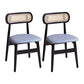 Dining Room Side Chairs Modern Solid Wood Open Back Dining Side Chair Black-Blue 2 Piece Set Clearhalo 'Dining Chairs' 'Dining Tables & Seating' 'dining_chair' 'furn' 'furn_dining_chair' 'Furniture' 'furniture_dining_chair' 'Kitchen & Dining Furniture' 5020151