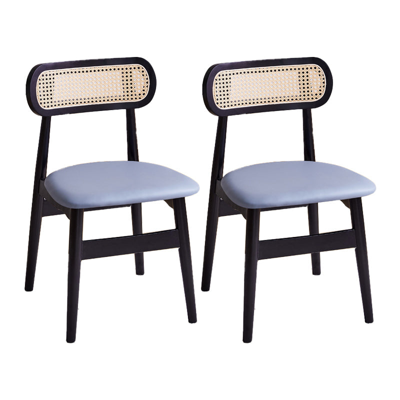 Dining Room Side Chairs Modern Solid Wood Open Back Dining Side Chair Black-Blue 2 Piece Set Clearhalo 'Dining Chairs' 'Dining Tables & Seating' 'dining_chair' 'furn' 'furn_dining_chair' 'Furniture' 'furniture_dining_chair' 'Kitchen & Dining Furniture' 5020151