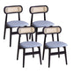 Dining Room Side Chairs Modern Solid Wood Open Back Dining Side Chair Black-Blue 4 Piece Set Clearhalo 'Dining Chairs' 'Dining Tables & Seating' 'dining_chair' 'furn' 'furn_dining_chair' 'Furniture' 'furniture_dining_chair' 'Kitchen & Dining Furniture' 5020153