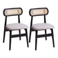 Dining Room Side Chairs Modern Solid Wood Open Back Dining Side Chair Black-Gray 2 Piece Set Clearhalo 'Dining Chairs' 'Dining Tables & Seating' 'dining_chair' 'furn' 'furn_dining_chair' 'Furniture' 'furniture_dining_chair' 'Kitchen & Dining Furniture' 5020156
