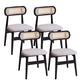 Dining Room Side Chairs Modern Solid Wood Open Back Dining Side Chair Black-Gray 4 Piece Set Clearhalo 'Dining Chairs' 'Dining Tables & Seating' 'dining_chair' 'furn' 'furn_dining_chair' 'Furniture' 'furniture_dining_chair' 'Kitchen & Dining Furniture' 5020157