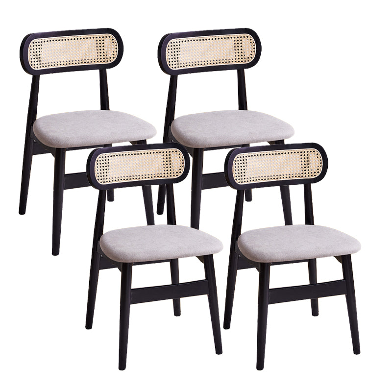 Dining Room Side Chairs Modern Solid Wood Open Back Dining Side Chair Black-Gray 4 Piece Set Clearhalo 'Dining Chairs' 'Dining Tables & Seating' 'dining_chair' 'furn' 'furn_dining_chair' 'Furniture' 'furniture_dining_chair' 'Kitchen & Dining Furniture' 5020157