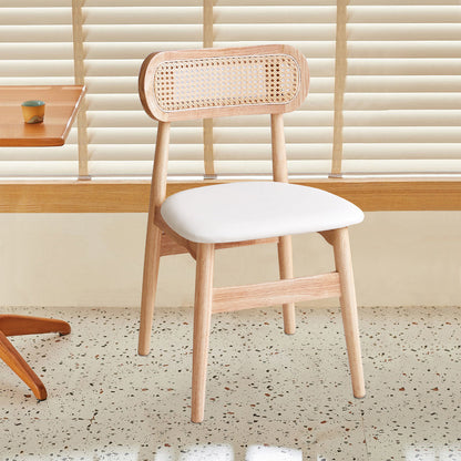 Dining Room Side Chairs Modern Solid Wood Open Back Dining Side Chair Natural Wood White 1 Piece Clearhalo 'Dining Chairs' 'Dining Tables & Seating' 'dining_chair' 'furn' 'furn_dining_chair' 'Furniture' 'furniture_dining_chair' 'Kitchen & Dining Furniture' 5020164