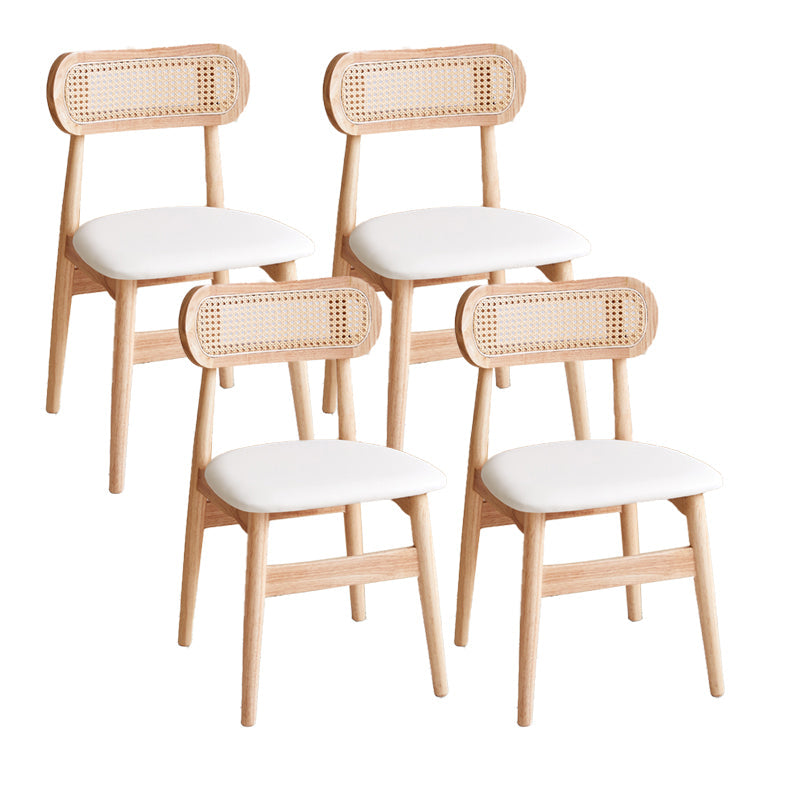 Dining Room Side Chairs Modern Solid Wood Open Back Dining Side Chair Natural Wood White 4 Piece Set Clearhalo 'Dining Chairs' 'Dining Tables & Seating' 'dining_chair' 'furn' 'furn_dining_chair' 'Furniture' 'furniture_dining_chair' 'Kitchen & Dining Furniture' 5020166