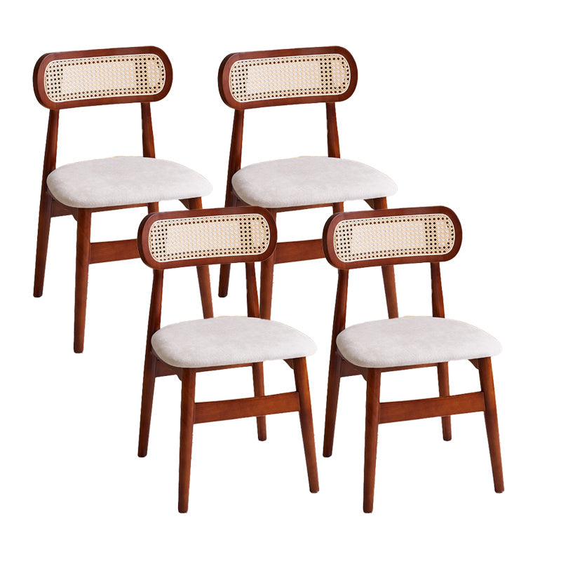 Dining Room Side Chairs Modern Solid Wood Open Back Dining Side Chair Walnut White 4 Piece Set Clearhalo 'Dining Chairs' 'Dining Tables & Seating' 'dining_chair' 'furn' 'furn_dining_chair' 'Furniture' 'furniture_dining_chair' 'Kitchen & Dining Furniture' 5020169