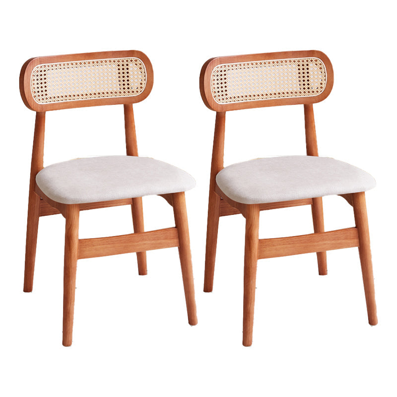 Dining Room Side Chairs Modern Solid Wood Open Back Dining Side Chair White-Brown 2 Piece Set Clearhalo 'Dining Chairs' 'Dining Tables & Seating' 'dining_chair' 'furn' 'furn_dining_chair' 'Furniture' 'furniture_dining_chair' 'Kitchen & Dining Furniture' 5020171