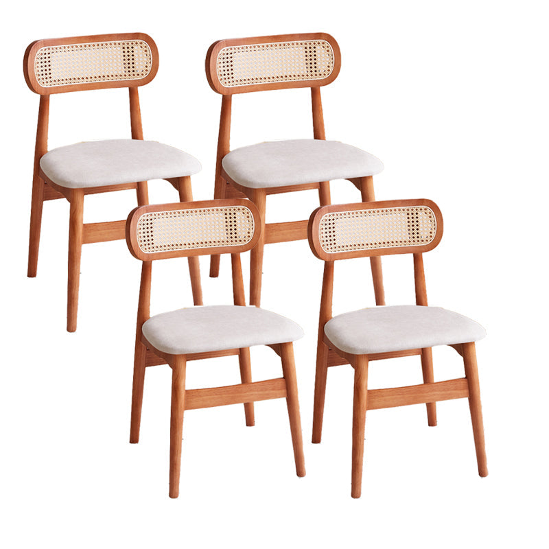 Dining Room Side Chairs Modern Solid Wood Open Back Dining Side Chair White-Brown 4 Piece Set Clearhalo 'Dining Chairs' 'Dining Tables & Seating' 'dining_chair' 'furn' 'furn_dining_chair' 'Furniture' 'furniture_dining_chair' 'Kitchen & Dining Furniture' 5020172