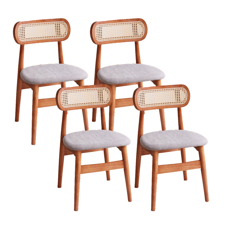 Dining Room Side Chairs Modern Solid Wood Open Back Dining Side Chair Gray-Brown 4 Piece Set Clearhalo 'Dining Chairs' 'Dining Tables & Seating' 'dining_chair' 'furn' 'furn_dining_chair' 'Furniture' 'furniture_dining_chair' 'Kitchen & Dining Furniture' 5020175