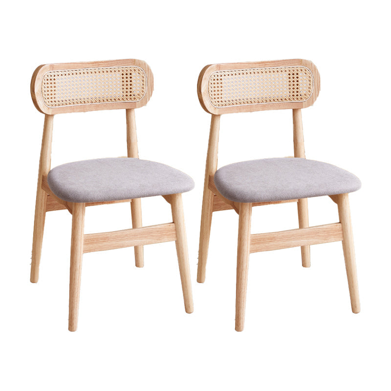 Dining Room Side Chairs Modern Solid Wood Open Back Dining Side Chair Wood-Light Grey 2 Piece Set Clearhalo 'Dining Chairs' 'Dining Tables & Seating' 'dining_chair' 'furn' 'furn_dining_chair' 'Furniture' 'furniture_dining_chair' 'Kitchen & Dining Furniture' 5020177