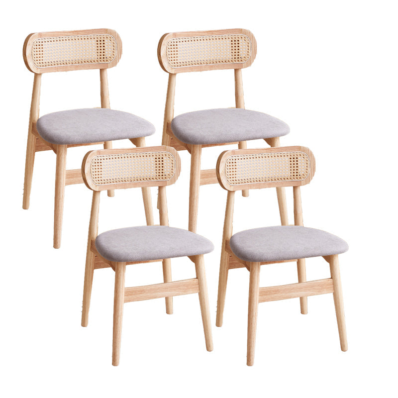 Dining Room Side Chairs Modern Solid Wood Open Back Dining Side Chair Wood-Light Grey 4 Piece Set Clearhalo 'Dining Chairs' 'Dining Tables & Seating' 'dining_chair' 'furn' 'furn_dining_chair' 'Furniture' 'furniture_dining_chair' 'Kitchen & Dining Furniture' 5020178