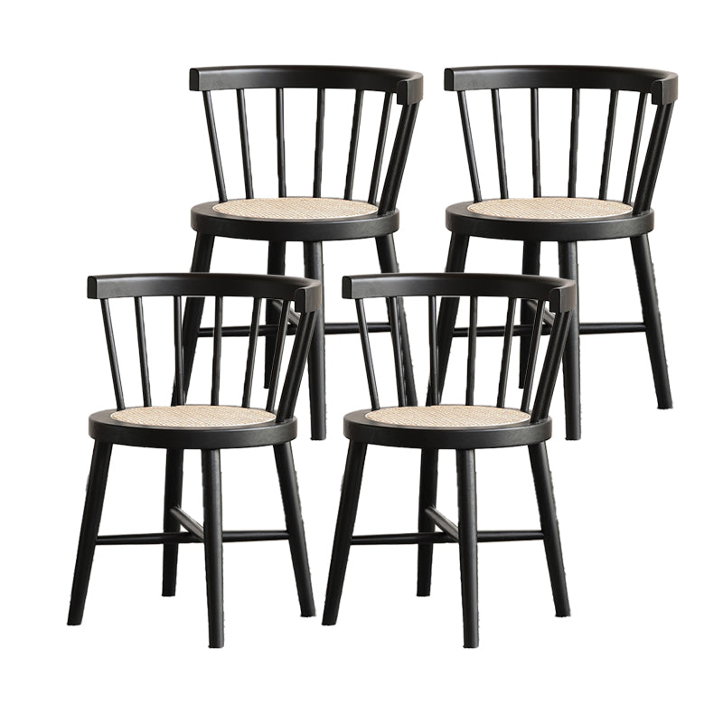Dining Room Windsor Chairs Contemporary Solid Wood Kitchen Chair for Home Black 4 Piece Set Clearhalo 'Dining Chairs' 'Dining Tables & Seating' 'dining_chair' 'furn' 'furn_dining_chair' 'Furniture' 'furniture_dining_chair' 'Kitchen & Dining Furniture' 5020185