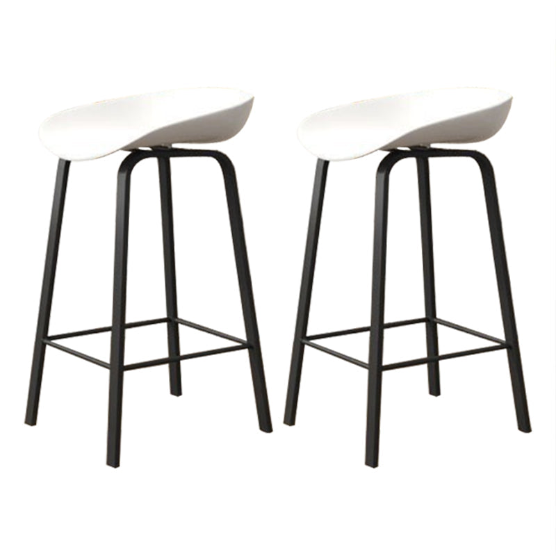 Modern Armless Backrest Counter Stool Iron Cafe Bar Stool with Acrylic Seat White 2 Piece Set Clearhalo 'Bar Furniture' 'Bar Stools' 'bar_stools' 'furn' 'furn_bar_stools' 'Furniture' 'furniture_bar_stools' 'Kitchen & Dining Furniture' 5021356