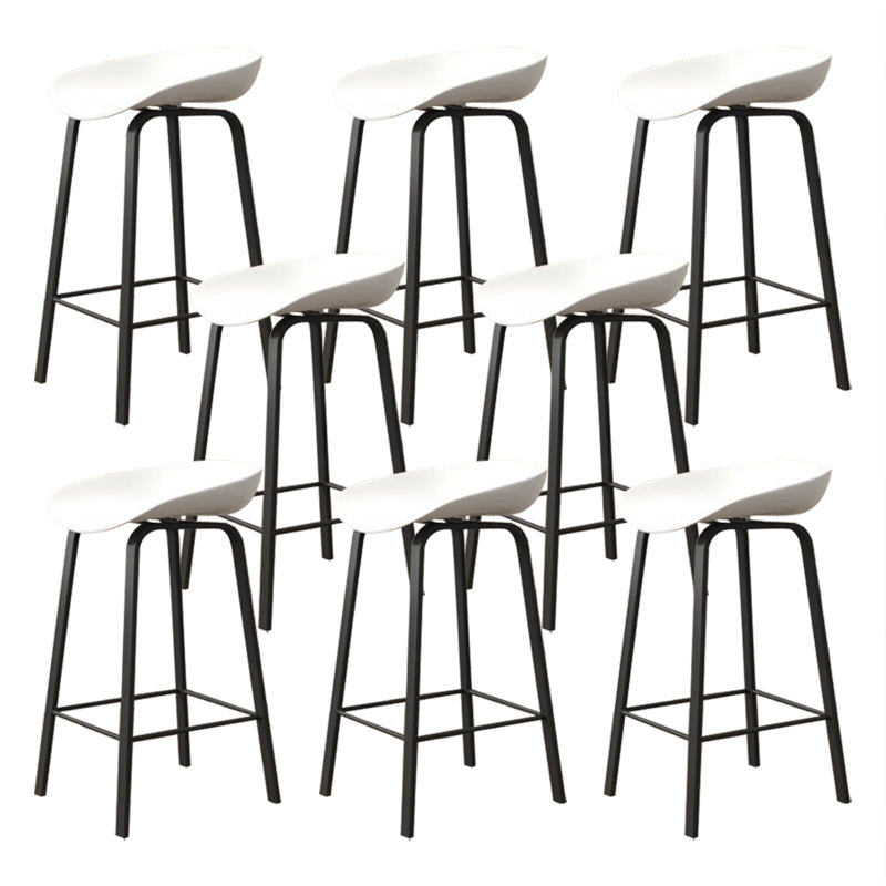 Modern Armless Backrest Counter Stool Iron Cafe Bar Stool with Acrylic Seat White 8 Piece Set Clearhalo 'Bar Furniture' 'Bar Stools' 'bar_stools' 'furn' 'furn_bar_stools' 'Furniture' 'furniture_bar_stools' 'Kitchen & Dining Furniture' 5021362