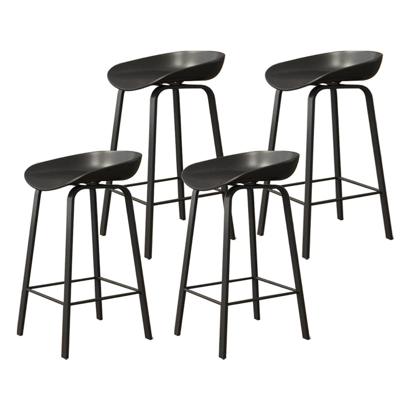 Modern Armless Backrest Counter Stool Iron Cafe Bar Stool with Acrylic Seat Black 4 Piece Set Clearhalo 'Bar Furniture' 'Bar Stools' 'bar_stools' 'furn' 'furn_bar_stools' 'Furniture' 'furniture_bar_stools' 'Kitchen & Dining Furniture' 5021365