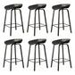 Modern Armless Backrest Counter Stool Iron Cafe Bar Stool with Acrylic Seat Black 6 Piece Set Clearhalo 'Bar Furniture' 'Bar Stools' 'bar_stools' 'furn' 'furn_bar_stools' 'Furniture' 'furniture_bar_stools' 'Kitchen & Dining Furniture' 5021367