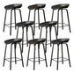 Modern Armless Backrest Counter Stool Iron Cafe Bar Stool with Acrylic Seat Black 8 Piece Set Clearhalo 'Bar Furniture' 'Bar Stools' 'bar_stools' 'furn' 'furn_bar_stools' 'Furniture' 'furniture_bar_stools' 'Kitchen & Dining Furniture' 5021369