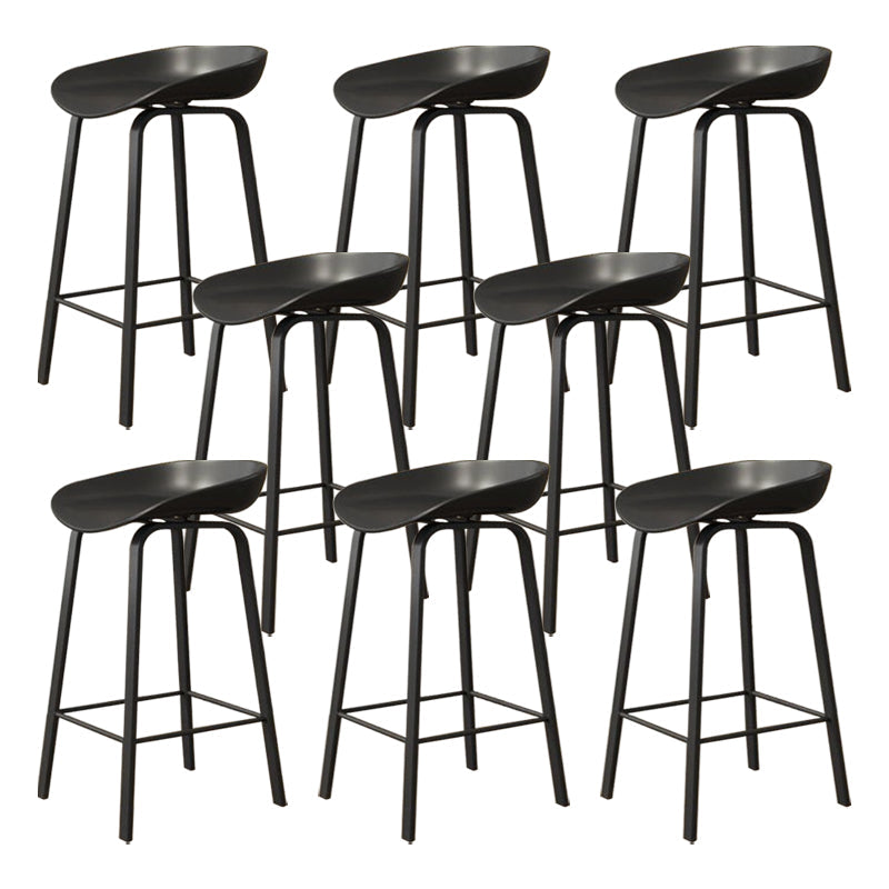 Modern Armless Backrest Counter Stool Iron Cafe Bar Stool with Acrylic Seat Black 8 Piece Set Clearhalo 'Bar Furniture' 'Bar Stools' 'bar_stools' 'furn' 'furn_bar_stools' 'Furniture' 'furniture_bar_stools' 'Kitchen & Dining Furniture' 5021369