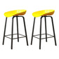 Modern Armless Backrest Counter Stool Iron Cafe Bar Stool with Acrylic Seat Yellow 2 Piece Set Clearhalo 'Bar Furniture' 'Bar Stools' 'bar_stools' 'furn' 'furn_bar_stools' 'Furniture' 'furniture_bar_stools' 'Kitchen & Dining Furniture' 5021372
