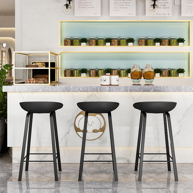 Modern Armless Backrest Counter Stool Iron Cafe Bar Stool with Acrylic Seat Clearhalo 'Bar Furniture' 'Bar Stools' 'bar_stools' 'furn' 'furn_bar_stools' 'Furniture' 'furniture_bar_stools' 'Kitchen & Dining Furniture' 5021374