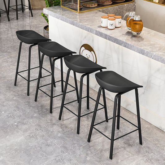 Modern Armless Backrest Counter Stool Iron Cafe Bar Stool with Acrylic Seat Clearhalo 'Bar Furniture' 'Bar Stools' 'bar_stools' 'furn' 'furn_bar_stools' 'Furniture' 'furniture_bar_stools' 'Kitchen & Dining Furniture' 5021375