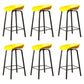 Modern Armless Backrest Counter Stool Iron Cafe Bar Stool with Acrylic Seat Yellow 6 Piece Set Clearhalo 'Bar Furniture' 'Bar Stools' 'bar_stools' 'furn' 'furn_bar_stools' 'Furniture' 'furniture_bar_stools' 'Kitchen & Dining Furniture' 5021376