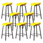 Modern Armless Backrest Counter Stool Iron Cafe Bar Stool with Acrylic Seat Yellow 8 Piece Set Clearhalo 'Bar Furniture' 'Bar Stools' 'bar_stools' 'furn' 'furn_bar_stools' 'Furniture' 'furniture_bar_stools' 'Kitchen & Dining Furniture' 5021377