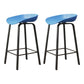 Modern Armless Backrest Counter Stool Iron Cafe Bar Stool with Acrylic Seat Blue 2 Piece Set Clearhalo 'Bar Furniture' 'Bar Stools' 'bar_stools' 'furn' 'furn_bar_stools' 'Furniture' 'furniture_bar_stools' 'Kitchen & Dining Furniture' 5021378
