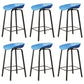 Modern Armless Backrest Counter Stool Iron Cafe Bar Stool with Acrylic Seat Blue 6 Piece Set Clearhalo 'Bar Furniture' 'Bar Stools' 'bar_stools' 'furn' 'furn_bar_stools' 'Furniture' 'furniture_bar_stools' 'Kitchen & Dining Furniture' 5021380