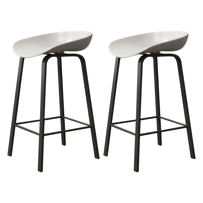 Modern Armless Backrest Counter Stool Iron Cafe Bar Stool with Acrylic Seat Gray 2 Piece Set Clearhalo 'Bar Furniture' 'Bar Stools' 'bar_stools' 'furn' 'furn_bar_stools' 'Furniture' 'furniture_bar_stools' 'Kitchen & Dining Furniture' 5021382