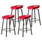 Modern Armless Backrest Counter Stool Iron Cafe Bar Stool with Acrylic Seat Red 4 Piece Set Clearhalo 'Bar Furniture' 'Bar Stools' 'bar_stools' 'furn' 'furn_bar_stools' 'Furniture' 'furniture_bar_stools' 'Kitchen & Dining Furniture' 5021387