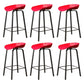 Modern Armless Backrest Counter Stool Iron Cafe Bar Stool with Acrylic Seat Red 6 Piece Set Clearhalo 'Bar Furniture' 'Bar Stools' 'bar_stools' 'furn' 'furn_bar_stools' 'Furniture' 'furniture_bar_stools' 'Kitchen & Dining Furniture' 5021388