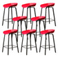 Modern Armless Backrest Counter Stool Iron Cafe Bar Stool with Acrylic Seat Red 8 Piece Set Clearhalo 'Bar Furniture' 'Bar Stools' 'bar_stools' 'furn' 'furn_bar_stools' 'Furniture' 'furniture_bar_stools' 'Kitchen & Dining Furniture' 5021389