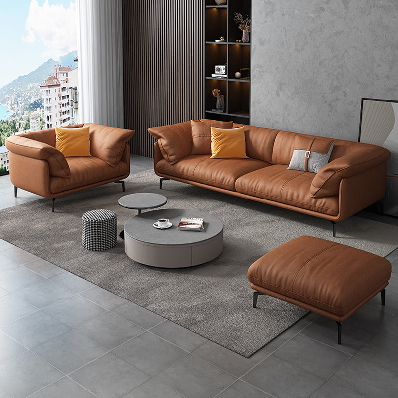 32" High Modern Faux Leather Tuxedo Arm Standard Sofa with Cushions for Apartment Clearhalo 'furn' 'furn_sofas' 'Furniture' 'furniture_sofas' 'Living Room Furniture' 'Sofa' 'sofas' 5021393