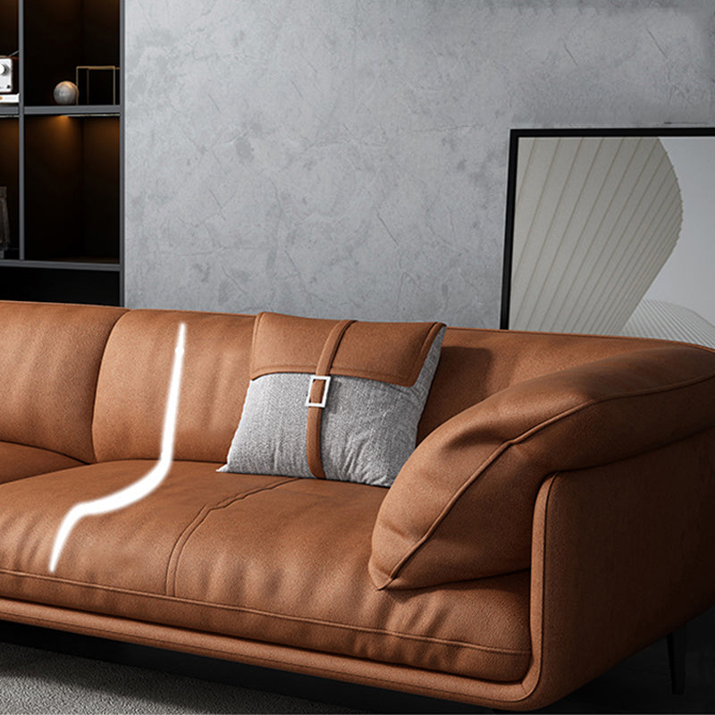 32" High Modern Faux Leather Tuxedo Arm Standard Sofa with Cushions for Apartment Clearhalo 'furn' 'furn_sofas' 'Furniture' 'furniture_sofas' 'Living Room Furniture' 'Sofa' 'sofas' 5021401