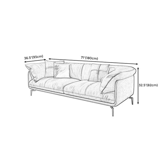 32" High Modern Faux Leather Tuxedo Arm Standard Sofa with Cushions for Apartment Clearhalo 'furn' 'furn_sofas' 'Furniture' 'furniture_sofas' 'Living Room Furniture' 'Sofa' 'sofas' 5021404