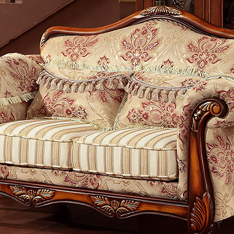 Modern Cotton Blend Rolled Arm Curved Sofa with Camel Back for Apartment Clearhalo 'furn' 'furn_sofas' 'Furniture' 'furniture_sofas' 'Living Room Furniture' 'Sofa' 'sofas' 5021417