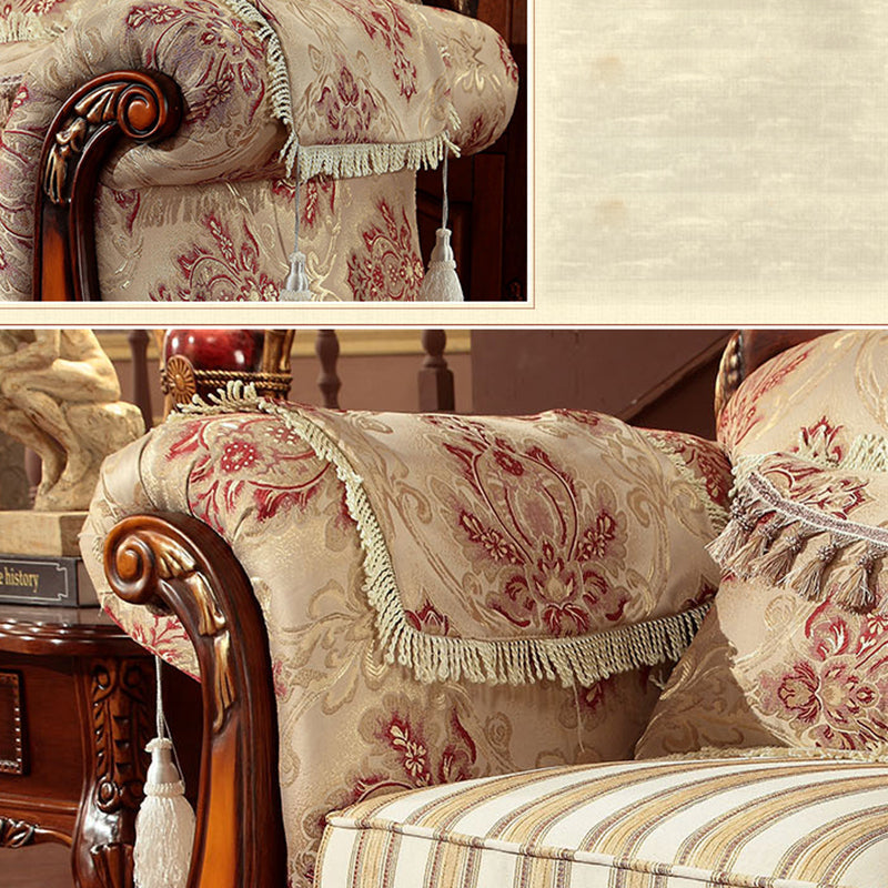 Modern Cotton Blend Rolled Arm Curved Sofa with Camel Back for Apartment Clearhalo 'furn' 'furn_sofas' 'Furniture' 'furniture_sofas' 'Living Room Furniture' 'Sofa' 'sofas' 5021420