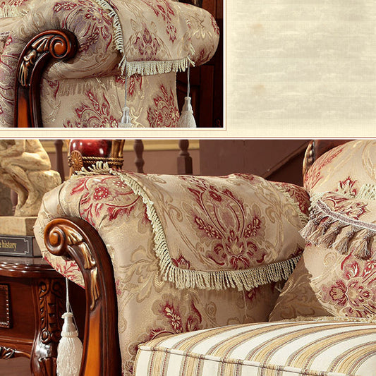 Modern Cotton Blend Rolled Arm Curved Sofa with Camel Back for Apartment Clearhalo 'furn' 'furn_sofas' 'Furniture' 'furniture_sofas' 'Living Room Furniture' 'Sofa' 'sofas' 5021420