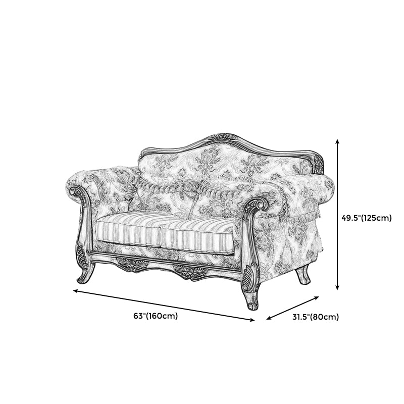 Modern Cotton Blend Rolled Arm Curved Sofa with Camel Back for Apartment Clearhalo 'furn' 'furn_sofas' 'Furniture' 'furniture_sofas' 'Living Room Furniture' 'Sofa' 'sofas' 5021421