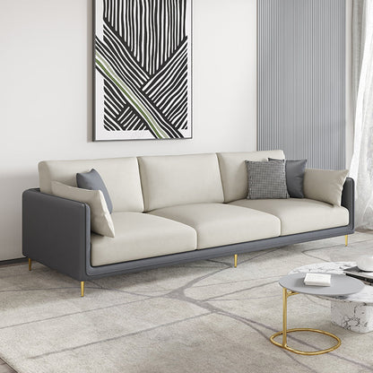 Square Arm Sofa with Sponge Cushion Modern for Living Room, Apartment Dark Grey White Clearhalo 'furn' 'furn_sofas' 'Furniture' 'furniture_sofas' 'Living Room Furniture' 'Sofa' 'sofas' 5021424