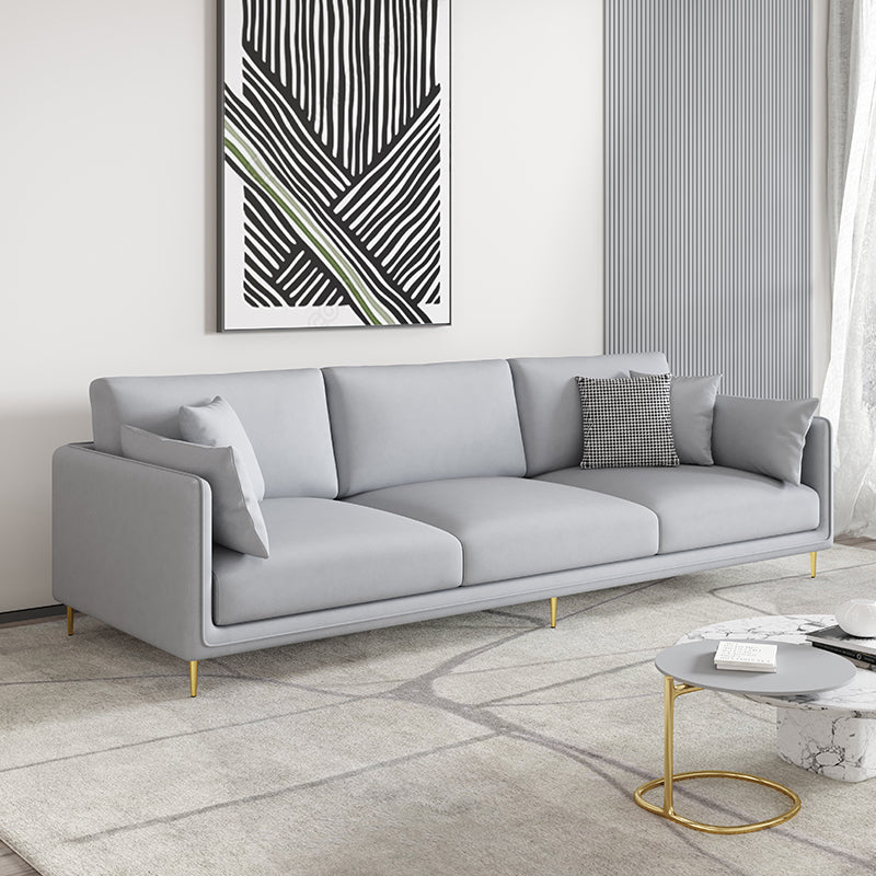 Square Arm Sofa with Sponge Cushion Modern for Living Room, Apartment Light Grey Clearhalo 'furn' 'furn_sofas' 'Furniture' 'furniture_sofas' 'Living Room Furniture' 'Sofa' 'sofas' 5021428