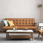 Faux Leather Tufted Sofa Split-Back 28.3"W Sofa with Square Arm for Living Room 59"L x 29.5"W x 31.5"H Brown Clearhalo 'furn' 'furn_sofas' 'Furniture' 'furniture_sofas' 'Living Room Furniture' 'Sofa' 'sofas' 5021441