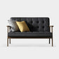 Faux Leather Tufted Sofa Split-Back 28.3"W Sofa with Square Arm for Living Room 47"L x 29.5"W x 31.5"H Black Clearhalo 'furn' 'furn_sofas' 'Furniture' 'furniture_sofas' 'Living Room Furniture' 'Sofa' 'sofas' 5021443