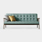 Faux Leather Tufted Sofa Split-Back 28.3"W Sofa with Square Arm for Living Room 67"L x 30"W x 31.5"H Mint Green Clearhalo 'furn' 'furn_sofas' 'Furniture' 'furniture_sofas' 'Living Room Furniture' 'Sofa' 'sofas' 5021450